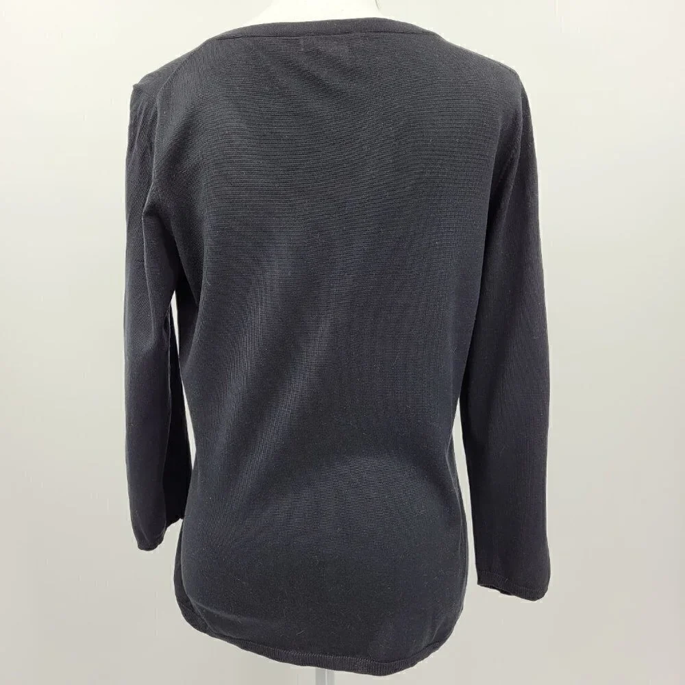 Ann Taylor Vintage Silk Blend Black Knit Sweater